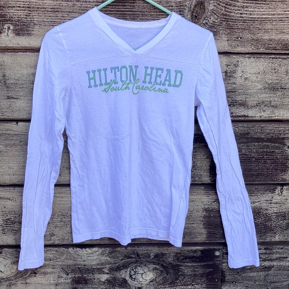 Hilton head, V-neck, long sleeve T-shirt